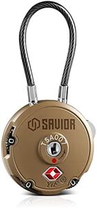 Savior Equipment Quality TSA-Approved 3-Digit Combination Cable Travel Luggage Locks for Rifle Bag Firearm Gun Case Accessories Ammo Boxes Outdoor Storage, RAL 8000 Tan, 1-Pack