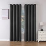 Joydeco Blackout Curtains 2 Panels, Black Out Curtains 84 Inches Long, Room Darkening Grommet Curtains for Bedroom Living Room Windows (W52 x L84 Inch, Dark Grey)