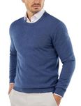 COOFANDY Men's Jumpers Crew Neck for Men UK Knitted Sweater Long Sleeve Winter Jumpers Mens Sweaters Navy Blue M