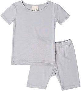 KYTE BABY, Short Sleeve Toddler Pajama Set, 97% Rayon made from Bamboo, 3% Spandex (10, Storm)