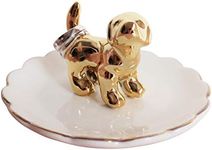 Luxury Porcelain Adorable Dog Ring Holder, Ceramic Jewelry Tray, Bracelets Plate, Dessert Dish - Perfect for Holding Small Jewelries, Rings, Necklaces, Earrings, Bracelets, Trinket etc.