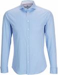 DeSoto 21108-3 Men's Long-Sleeved Shirt with Shark Collar - Non-Iron, blue, S