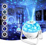 EVVIX® Star Projector, Planetarium Projector, 6 in 1 LED Sky Projector Light, 360° Rotating Star Night Light Projector with Hi-Fi Speaker, for Bedroom Kids Lamp, Party and Birthday Gifts