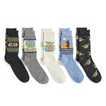 STAR WARS Men's The Mandalorian 5 Pack Crew Socks, Grey Assorted, 10-13