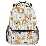 Lovely Corgi Dogs Backpack for Girls Kids Boys Cute Animals Pupyy School Backpacks Waterproof Student Laptop Book Bag College Carrying Bags Casual Durable Lightweight