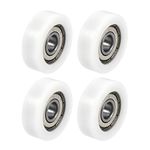 sourcing map 608ZZ Ball Bearing Guide Pulley Roller Round Wheel 8x30x10mm Double Metal Shielded (GCr15) Chrome Steel Bearings 4pcs