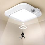 ANOTEK Battery Powered LED Ceiling Light Motion Sensor Light, Battery Operated Indoor Sensor Closet Light for Stair Hallway Shed Laundry Daylight Auto On/Off