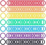 Plastic Binder Rings,1 Inch Flexible Loose Leaf Book Rings,Colorful DIY Keychain Rings,Ring Clips for Index Card Scrapbooks Words Card and Documents (140 Packs)