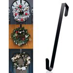 newhsy 12" Wreath Hanger for Front Door,Large Wreath Hook Door Hanger for Christmas Decorations,Over The Door Hanger Hook for Hanging Wreath Clothes Hats Bags