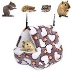 NganSuRong Hammock Nest Hamster Ferret Guinea Pig Rat Mice Squirrel Pet Bird Bed Toy Warm Mini House Cave Hanging Cage Coffee (L(22 * 21CM))