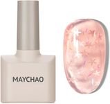 MAYCHAO Jelly Gel Nail Polish -15ML Nude Pink Jelly Gel Polish Soak Off UV LED Transparent Pink Nail Polish for DIY Manicure Home Salon Nail Art