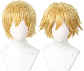 (Blonde) - Linfairy Short Blonde Cosplay Wig Halloween Costume Cat Wig for Men