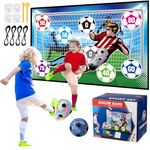 Football Game Set for Kids, Football Gifts for Boys Indoor Outdoor Soccer Games Backyard Toss Football Goal with Velcro Balls, Foldable Flannel Goals, Birthday Gift for 5 6 7 8 9-12 Year Old Sport Toy