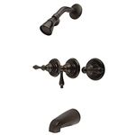 KINGSTON BRASS KB235AL Tub and Shower Faucet with 3-Lever Handle, Oil Rubbed Bronze, 5"