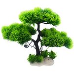 Mistletoe Product Aquarium Artificial Plastic Bonsai Plant Fish Tank Ornament Tree Decoration (Green)