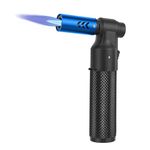 CTDMJ® Kitchen Blow Torch Butane Torch Lighter Big Jet Flame Refillable Portable Butane Torch Adjustable Mini Blow Torch for Camping Baking Culinary Soldering Cooking Welding BBQ (NO Gas)-Blue