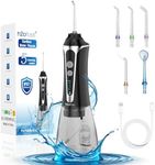 Water Dental Flosser Pick for Teeth, H2ofloss 5 Modes Cordless Dental Oral Irrigator with 300ML Water Tank, IPX7 Waterproof and Rechargeable Water Teeth Cleaner for Home Travel