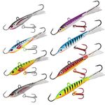 THKFISH Fishing Jigs, Ice Fishing Jig Lures Lifelike Swimbait with Treble Hooks Fishing Freshwater Saltwater Fishing Jigs Bass,for Crappie Bass Pike Trout Walleye 10g(0.35oz) 18g(0.63oz) 8pcs