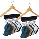 Binboov Hat Rack for Baseball Caps Hat Organizer Holder for Hanger & Room Closet Display, 2Pack 10 Hat Storage Clips for Hang Ball Caps Winter Beanie & Accessories, for Men, Boy Women Gift (2PC Black)