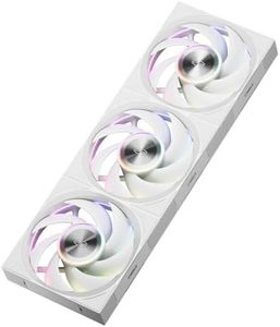 PCCOOLER Case Fan F7 X120 ARGB 120mm 3-Pack, Triple-Sided Infinite Mirror Effect, Link Connect Daisy Chain Design, High Static Pressure PWM Fan, Hydro Bearing, for CPU Cooler & Radiator (White)