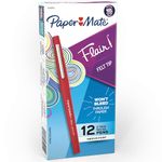 Sanford Paper Mate Flair Porous-Point Felt/Medium Tip Pen, 12-Pack, Red (8420152)