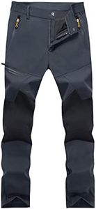 EKLENTSON Men's Outdoor Hiking Quick Dry Trousers Stretch Thin Tactical Water-Resistant Pants Climbing Trousers Dark Grey,38