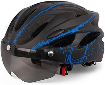 Casco da MTB, Casco da Bici Leggero e Traspirante con Visiera Parasole, Misura Regolabile, per Uomini e Donne Adulti, con Visiera Magnetica per Mountain Bike (blu)