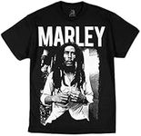 Bob Marley Men's Black & White Photo T-Shirt Black, Black, X-Large