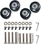 1.8 Inch Wheels Wear-Resistant Mute Luggage Suitcase Replacement Wheels Rubber Swivel Caster Wheels Repair Kits 4 Pcs (45mm x 4 Sets)