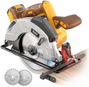 Ecarke 7-1/4" Cordless Circular Saw, Compatible with DeWalt 20V Battery (Bare Tool), 5000 RPM Electric Circular Saw with Laser Guide, 2 Blades (24T & 40T), 0–45° Bevel, 2-1/4" Cutting Depth