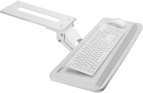 VIVO White Adjustable Computer Keyboard and Mouse Platform Tray Ergonomic Under Table Desk Mount Drawer Underdesk Shelf (Mount-Kb03W)