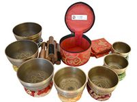 NHZ Chakra Healing Tibetan Singing Bowl Set of 7 for Meditation- Himalayan Singing bowls (Bronze)