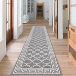 SHACOS Extra Long Hallway Runner Rug 66 x 300 cm Grey Washable Carpet Runner for Hallway Non Slip Hall Runner Rug Long Narrow Rug Entrance Runner Rug for Hallway Kitchen Laundry Room