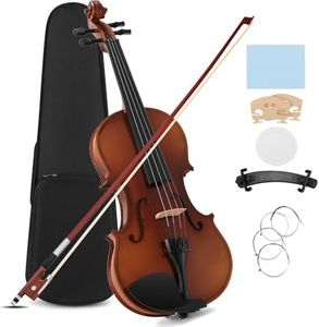 MUSTAR Violin, 4/4 Violin for Beginners, Classic Violin 4/4 Full Set with Bow, Rosins, Hard Case, Mute, Fingerboard Stickers, Shoulder Rest, Beginner KIt for Adults,Kids