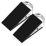 FLORA GUARD 2 Pack Door Wedge Rubber - Heavy Duty Door Stops, Non-Scratching, Non-Slip Door Stopper with 2 Stainless Steel Holders