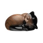 Kriss Art Pet Urns,Sleeping Resin Cremation Cat Urn, Cat Urns for Ashes, Small Animal Urn (Black Walnut)……