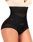 Werkiss Tummy Control Knickers High Waisted Shapewear for Women Tummy Control Body Shaper Slimming Underwear Shaping Briefs(#1 Black, L)