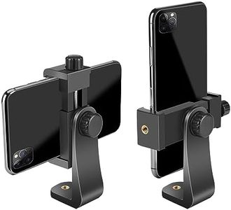 SharingMoment Premium Smartphone Holder, Both Landscape and Portrait Mode; Adjustable Width Universal Tripod Monopod Mount Adapter; Professional 360 Degrees Rotation Cell Phone Clamp, Black