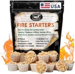 Superior Trading Fire Starter Pods in Resealable Packs - Fire Starters for Campfires, BBQ, Grill, Pit, Wood Stove & Charcoal Starter, 15-20-Min Burn, 30 Extra Large Pods, USA Made, Brown, 3.2 Lbs