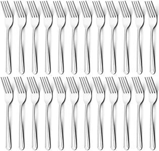 BEWOS 24 Pieces Dinner Forks Set, 8.2-Inch Stainless Steel Forks Silverware, Flatware/Salad Forks, Table Forks, Mirror Polished, Dishwasher Safe, Use for Home, Kitchen or Restaurant