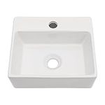 Vessel Sink, 13"x11" Bathroom Wall Mount Sink Rectangular White Porcelain Ceramic Vessel Vanity Sink Art Basin Middle Faucet Hole