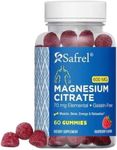 Safrel Magnesium Citrate Gummies 600mg per Serving - 60 Vegan Gummies - Promotes Healthy Relaxation, Muscle, Bone, & Energy Support (60 Gummies (Pack of 1))