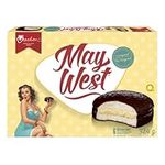 Vachon May West The Original Cakes with Famous Creamy Filling and Chocolatey Coating, Delicious Dessert and Snack, Contains 6 Individually Wrapped Cakes, 324 Grams