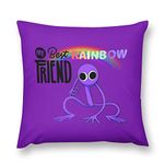 Friends Purple Rainbow Double-Sided Animation Printing Pillowcase Square Throw Pillow Case Home Decorative Cushion Cover 18 * 18 Inch Modern Outdoor Pillow Cover(Purple)