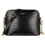 David Jones - Women's Small Crossbody Bag - Chain Shoulder Bag - Crocodile PU Faux Leather Rigid Messenger Bag - Evening Party City Clutch - Ladies Zip Handbag - Fashion Elegant Trendy - Black