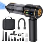 Lyiazsoy Car Vacuum Cleaner Cordless,22000PA High Power Mini Vacuum Cleaner,Rechargeable Handheld Vacuum Cordless,car hoovers for Pet Hair, Home, Office, Kitchen(Gold Black)