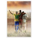 Soccer Legend Superstar Messi Ronaldo Ney-mar Poster Canvas Wall Art Print Posters Modern Home Bedroom Decor for Men Boys Teens Fans Unique Memorabilia Gift 16x24in Unframed