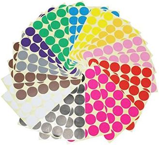 LJY 32mm Round Dot Stickers Color Coding Labels, 12 Different Assorted Colors Dot Labels, 24 Sheets