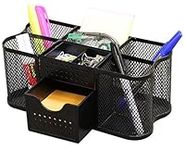 DecoBros Desk Organizers Pen Holder Office Caddy Storage Accessories, Black