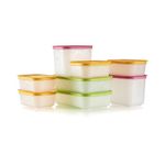 Tupperware Freezer Mates Gen II 8 Piece Food Storage Container Set, Dishwasher Safe and BPA Free (8 Containers, 8 Lids)